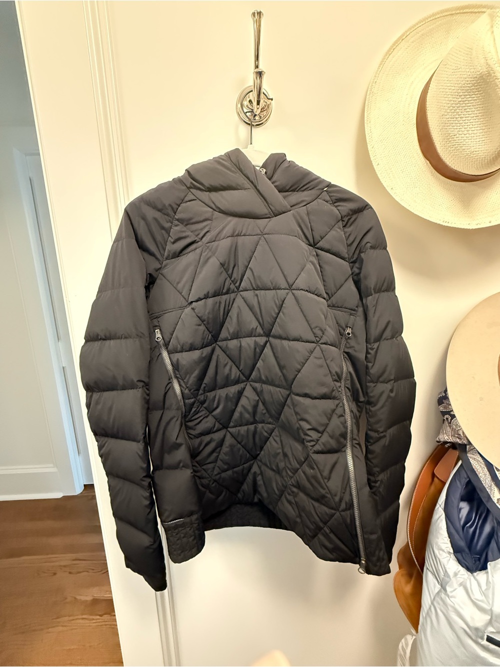 lululemon athletica Black Quilted Hooded Puffer Jacket